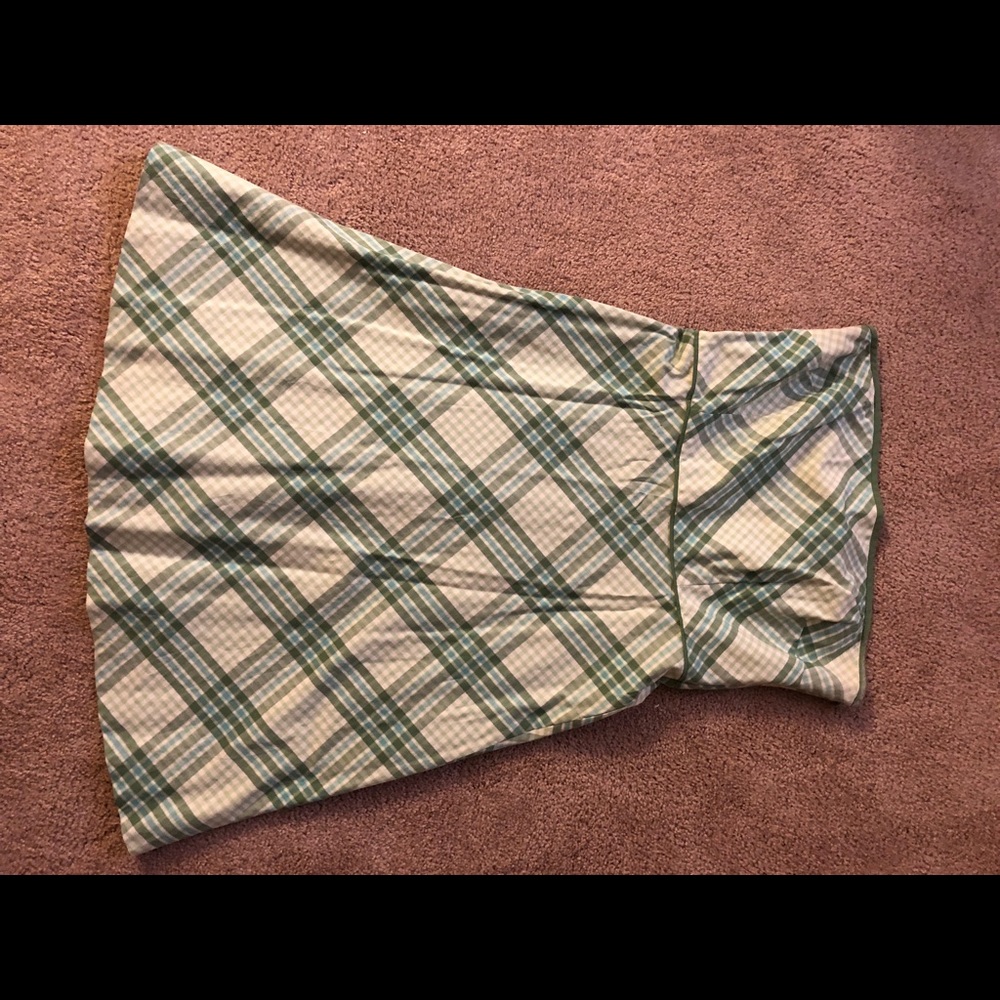 Strapless plaid dress